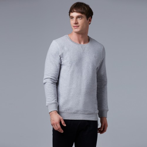 Grey Melange Brushed Fleece Sweatshirt