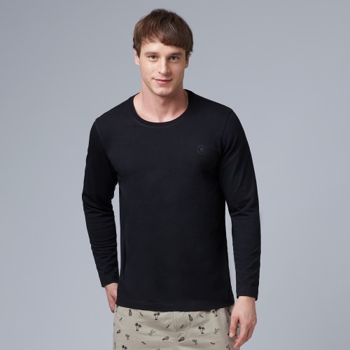 Round Neck Black Full Sleeve T-Shirt