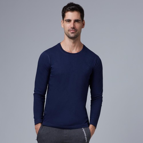 Round Neck Navy Full Sleeve T-Shirt